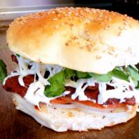 Milanesa de res cemita (breaded beef) · Mexican bun topped with sesame seeds, filled with meat, string cheese,avocado,onion,tomato,c...