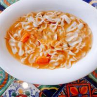 Mexican mom's chicken soup (everyday) · Mexican style fideo with vegetables and chicken,seasoned with cilantro