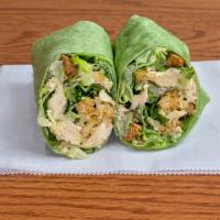 Chicken Caesar Salad Wrap · Gilled Chicken Breast, Shredded Parmesan, Croutons, Romaine Lettuce, Tossed with Caesar Dres...