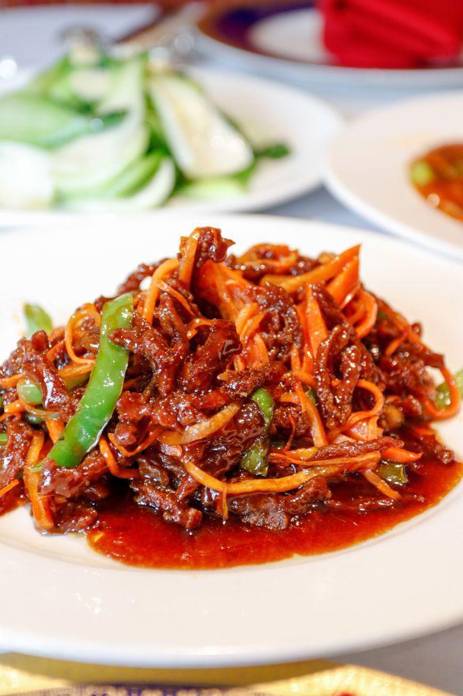 Dry Sauteed Shredded Crispy Beef · Shredded beef sauteed until crispy. Served in a tangy spicy sauce. Hot and spicy.
