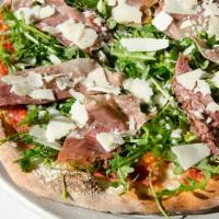 Prosciutto e Arugula Pizza · San Marzano tomato sauce, dry aged or fresh mozzarella, prosciutto di Parma, arugula, extra ...