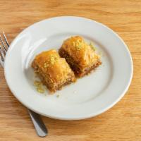Baklava · Our house made traditional Ottoman desert. Fill o dough with walnuts and sherbet. We are pro...