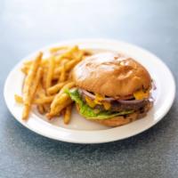 flytrap cheese burger ·  french fries