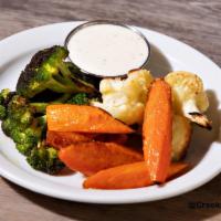 Vegtriples · A healthy trio of fresh broccoli, carrots and cauliflower, oven roasted and served with a si...