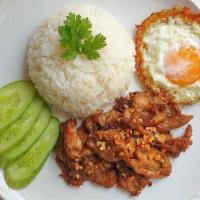 Bangkok Garlic · Stir meat with fresh garlic, onion, scallion in brown sauce and fried egg on top served with...