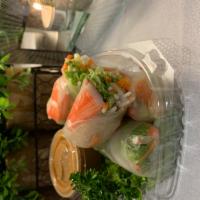 salad roll · immitation crab with mix vegetable and vermicelli noodle in rice paper wrap come with mayo-l...