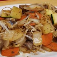 Yakisoba Beef Noodle · Come with bean sprouts, carrot, mushroom, onion, and zucchini.