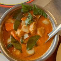 Red Curry · Carrot, onion, and broccoli.
