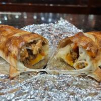 Sausage Roll · Freshly sliced Italian sweet sausage with red and yellow peppers, onions, and Mozzarella che...