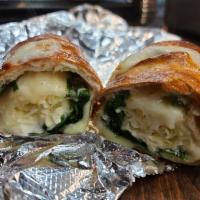 Spinach Roll · Freshly sauteed spinach with Ricotta, Romano and Mozzarella cheeses.