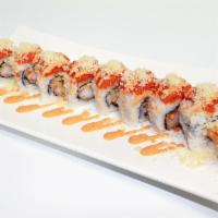 American Dream Roll Dinner · Shrimp tempura, cucumber, topped with spicy tuna, spicy mayo, and crunch.