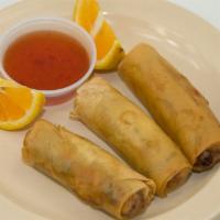 50. Thai Fried Spring Rolls · Deep-fried vegetables rolls (no meat) served with plum sauce.