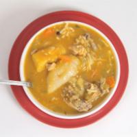 Chicken Soup · Fresh chicken cooked with garlic, pumpkin, carrots and provision and then seasoned with fres...