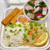 Sinigang Soup Plate  · A popular Filipino soup, rich with  its sour and savory taste.  Made with  pork  belly, rib ...