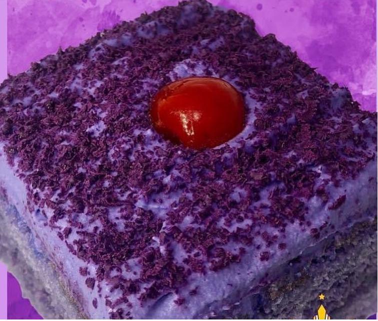 Ube Cake  · Ube cake (purple yam cake) is a traditional Filipino chiffon cake or sponge cake made with ube halaya.

Serving size: 1 slice