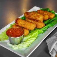 Mozzarella Sticks ·  8 pieces. Mozzarella cheese that has been coated and fried.