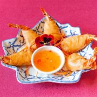 5. 5 Heaven Shrimp- AP · Large shrimp stuffed with mixed vegetables and wrapped in a wonton skin served with sweet an...