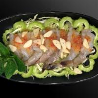 Raw Shrimps salad · Raw Shrimps with cabbage and lime spicy sauce