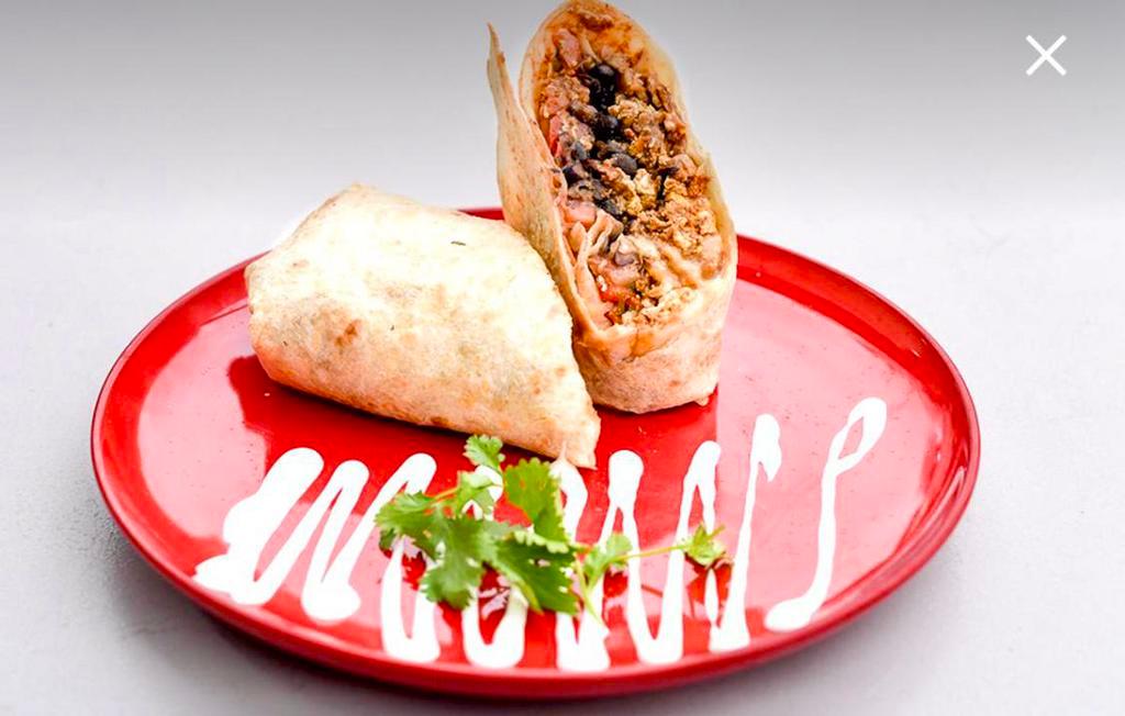 Burrito Regular · Large flour tortilla filled with rice, black beans your favorite meat choice, lettuce, guacamole, pico de gallo and salsa.