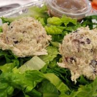 Chicken Salad · Your choice of our homemade chunky chicken salad or all white meat tuna salad over a generou...