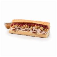 Thanksgiving Toasted (Large) · Hand-sliced Turkey Breast, Stuffing, Cranberry Sauce & Mayo, served with a side of Hot Gravy...