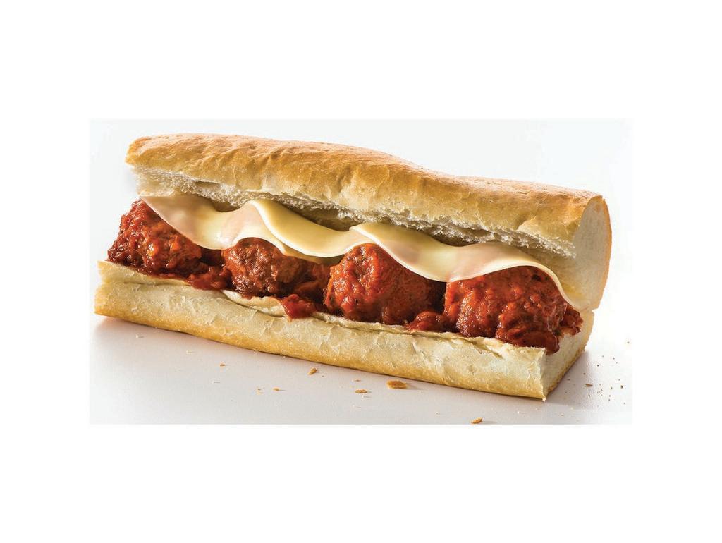 Meatball & Cheese (Large) · Italian Meatballs made with a blend of Pork & Beef simmered in our Signature Marinara Sauce, topped with Melted Provolone Cheese.