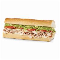 Turkey & Cheese (Large) · Hand-sliced natural Turkey Breast, American Cheese, Mayo, Lettuce & Tomato