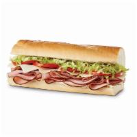 Ham & Cheese (Large) · Thin-sliced Black Forest Ham, American Cheese, Mayo, Lettuce & Tomato