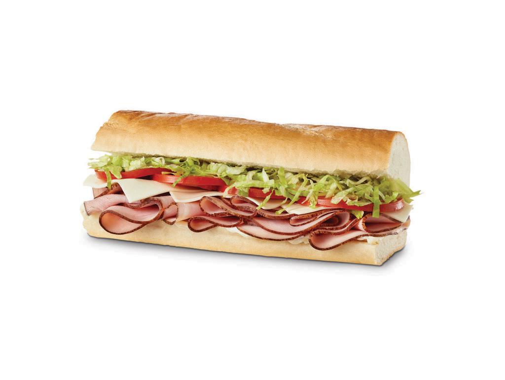 Ham & Cheese (Small) · Thin-sliced Black Forest Ham, American Cheese, Mayo, Lettuce & Tomato