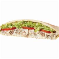 Chicken Salad (Large) · Made in-house with White and Dark Chicken, Celery Salt, Mayo, Lettuce & Tomato.