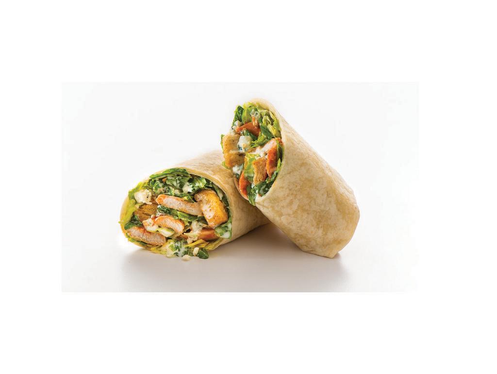 Buffalo Chicken Wrap · Grilled Chicken tossed in our Buffalo Sauce, Romaine Lettuce, Home-Style Croutons and Blue Cheese Dressing.