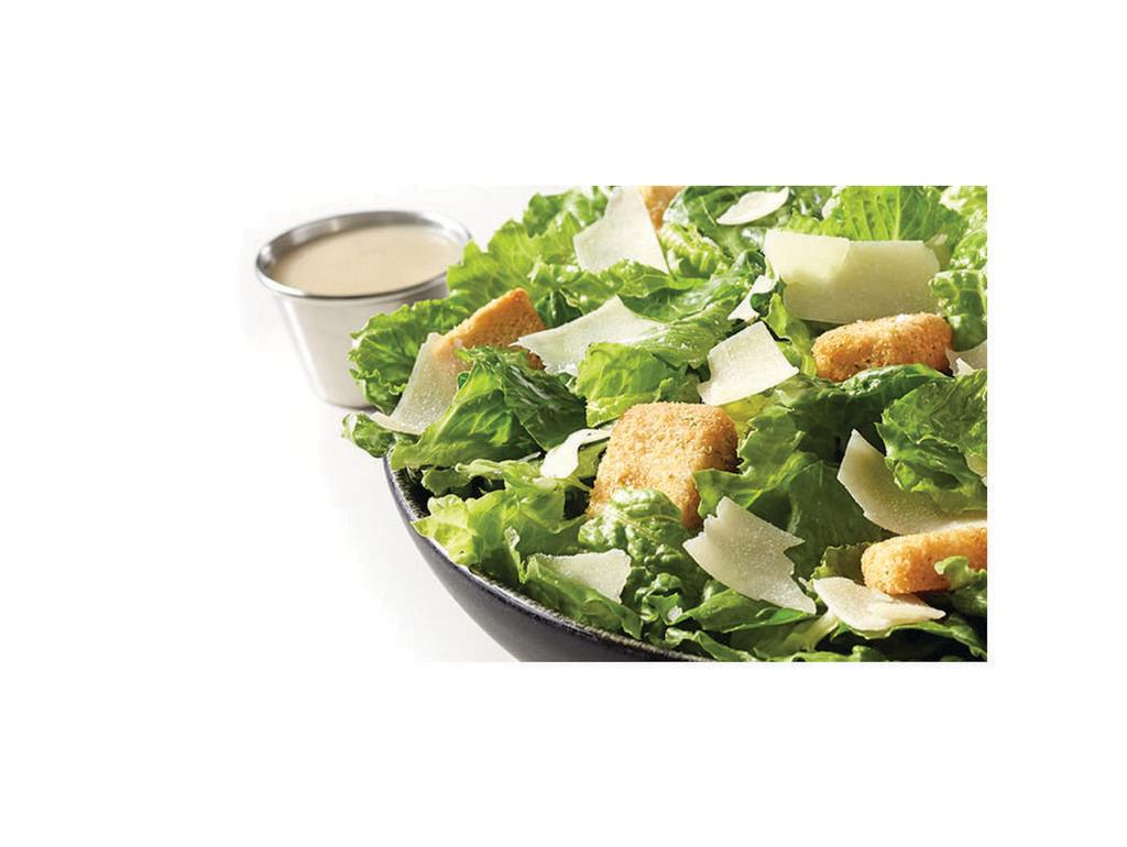 Caesar Salad · Crisp Romaine Lettuce, shredded Parmesan Cheese, Home-Style Croutons and our Creamy Caesar Dressing.