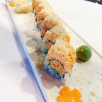  Dynamite Roll · Cooked. Spicy salmon and spicy crabmeat on the top.