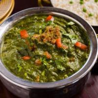 Goat Saag · Pureed spinach in goat.