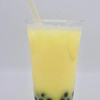 Mango Cream Drink with Boba 24oz · Creamy Mango drink with Boba