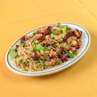 Chicken Fried Rice · Stir-fried basmati rice with seasoned boneless chicken and vegetables.