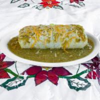 Wet Sauce Burrito · Comes with choice of meat, beans, rice, pico de gallo, guacamole, sour cream, cheese and cho...