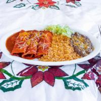 Enchilada · Green or red sauce with cheese.