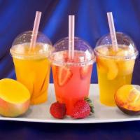 Fruit Green Tea · Choose your own fruits: Mango, peach, strawberry, or passion fruit.