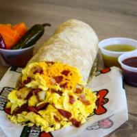 Deluxe Breakfast Burrito · Choice of protein, egg, potato and cheese