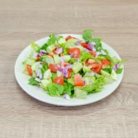 Catering Tossed Salad · Lettuce, tomatoes, cucumbers and red onions. Served with dressing on the side.