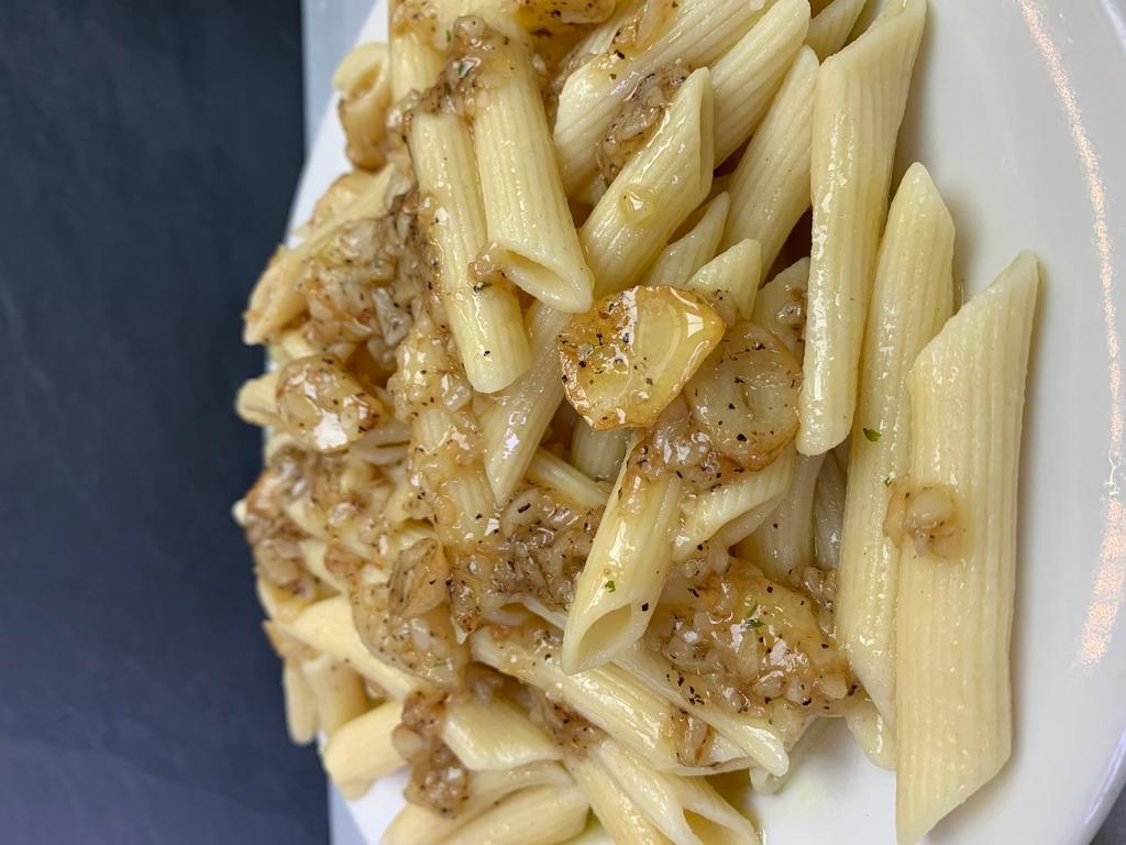 Pasta with Garlic and Oil · Served with homemade bread glazed with garlic oil and choice of pasta.