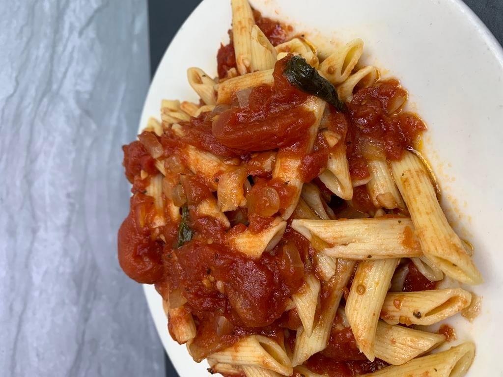 Pasta with Marinara Sauce · Served with homemade bread glazed with garlic oil and choice of pasta.