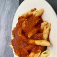Pasta with Tomato Sauce · Served with homemade bread glazed with garlic oil and choice of pasta.