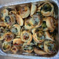 Catering Baby Pinwheels · Broccoli, spinach or pepper mushroom & onions.