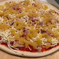 Hawaiian Pizza  · Bacon, ham, pineapple, and mozzarella.