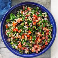 Tabouli · Bulgur, tomato, olive oil, lemon juice, bell peppers and classic spices. 