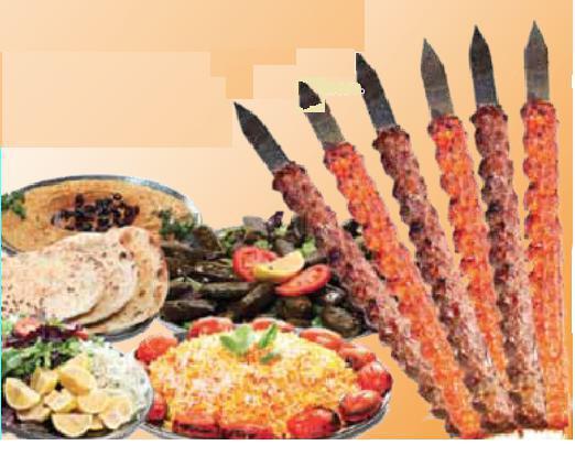 Kubideh Party Platter for 50 · All ground meat (beef, lamb, and chicken). Includes rice, bread, mixed greens, grilled tomatoes, fresh onions, and lemons.