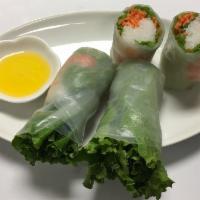 Spring Rolls · Shrimp or tofu, served with sweet chili sauce.