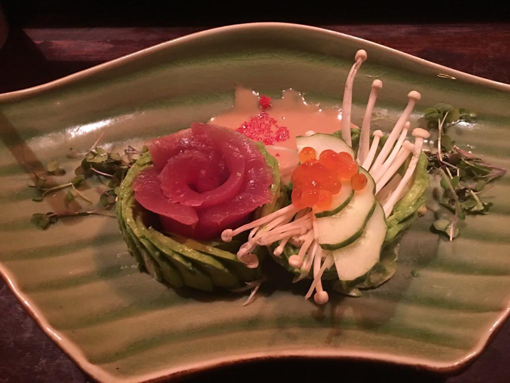 Avocado Tuna Salad · Ikura, tobiko, cucumber, avocado and bigeye tuna with our special vinaigrette dressing.